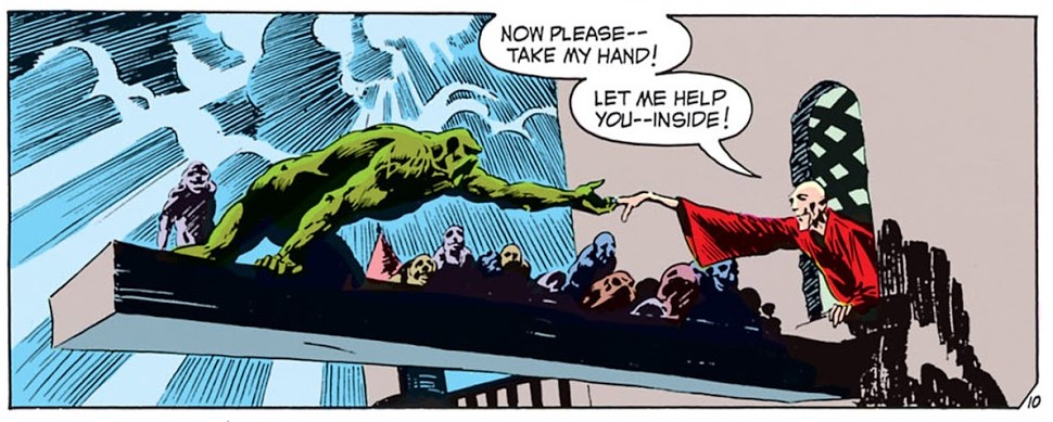 Swamp Thing being aided by Anton Arcane, Swamp Thing #2, 1973