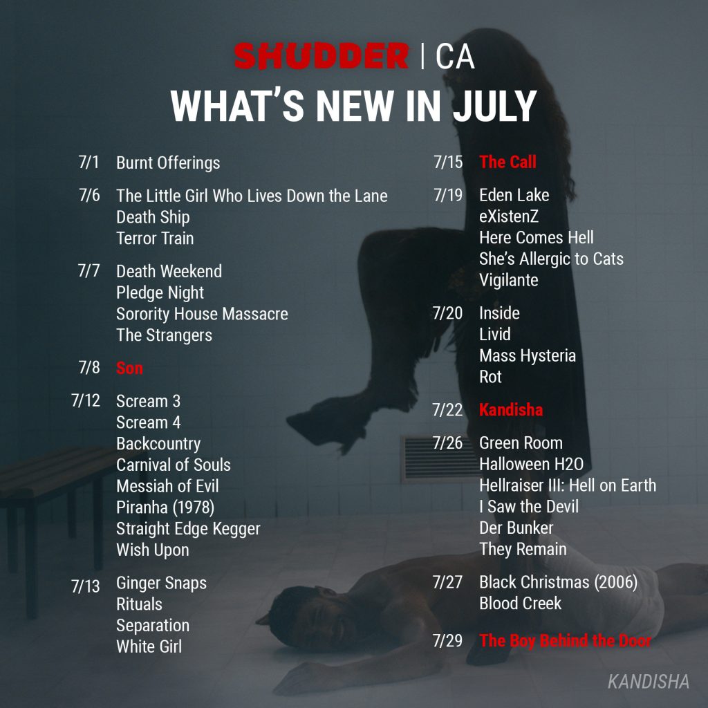 Shudder CA July 2021 Release Schedule