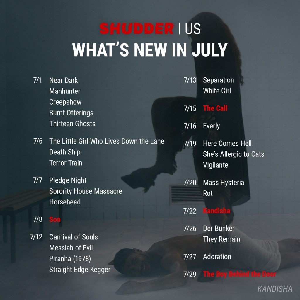 Shudder US July 2021 Release Schedule