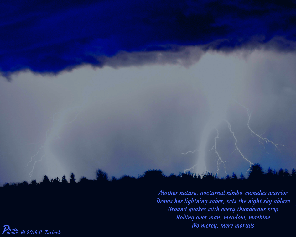 lightning strike with a small poem