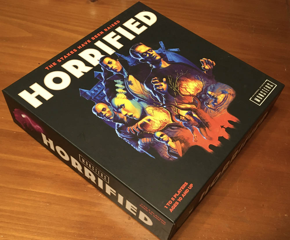 photograph of Horrified Universal Studios Monsters board game box