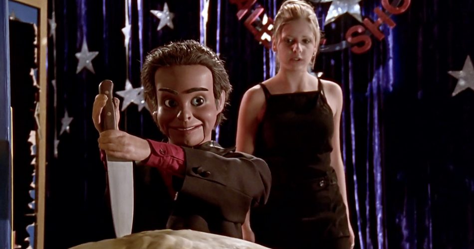 Buffy keeps an eye on Sid the puppet (The Puppet Show)