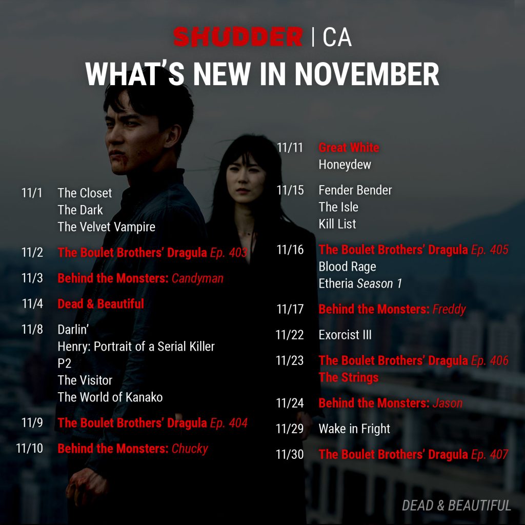 CA Shudder November 2021 Schedule