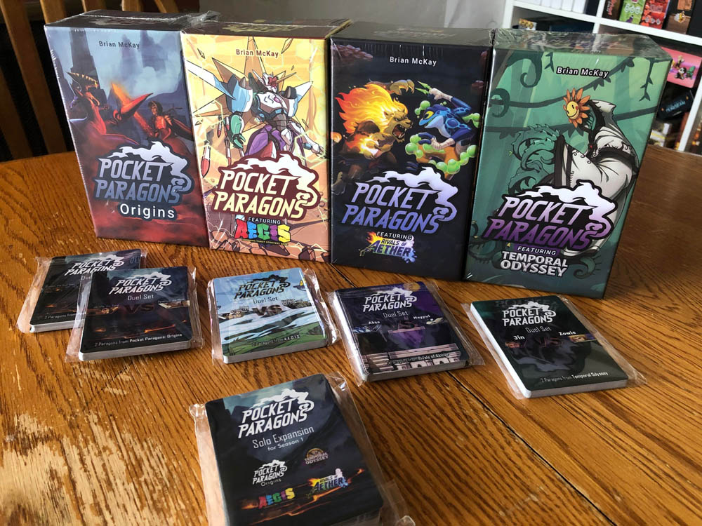 available Pocket Paragons sets: Origins, Aegis, Rivals of Aether and Temporal Odyssey