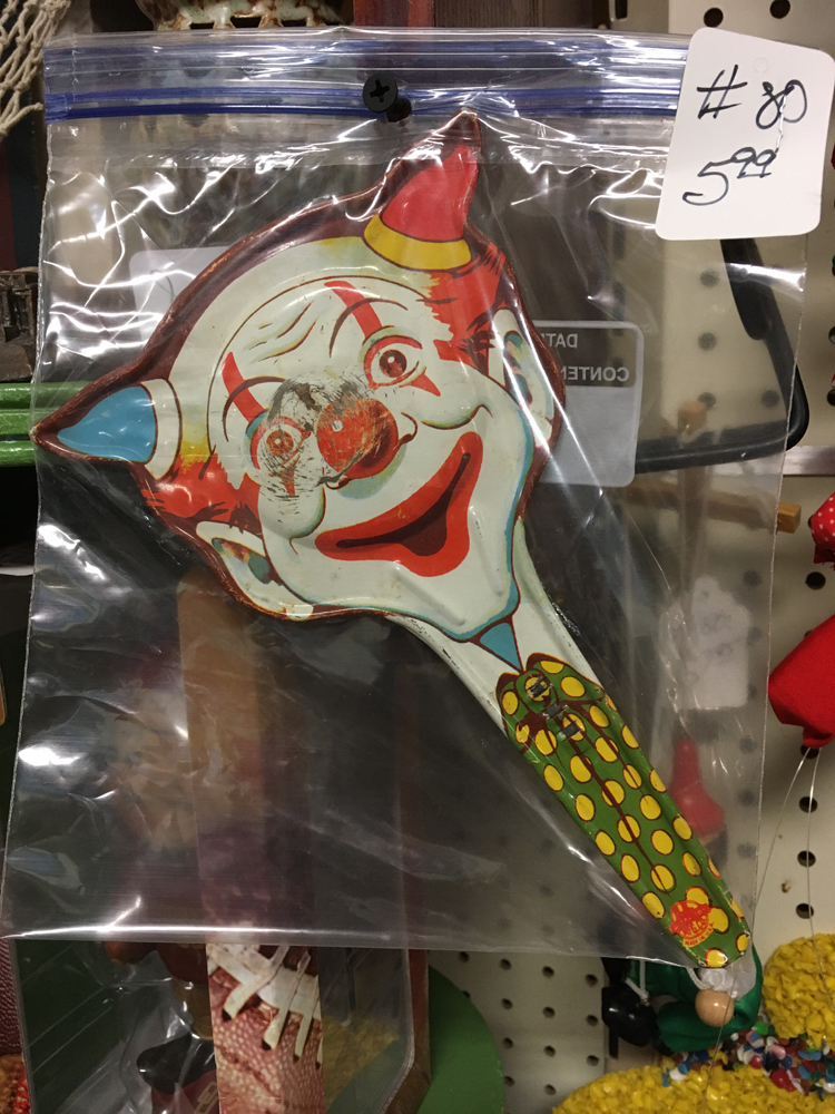 clown shaker in a plastic bag: Buy your very own portal to a circus Hellscape, limited time only $5.99
