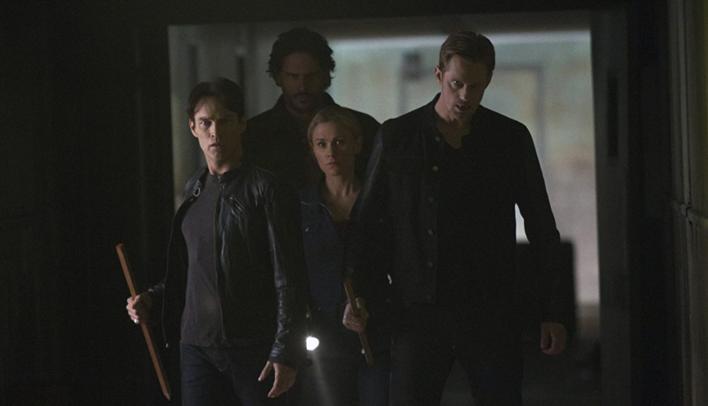 TrueBlood S5E5 Bill, Eric, Sookie, and Alcide comb the hospital for Russell