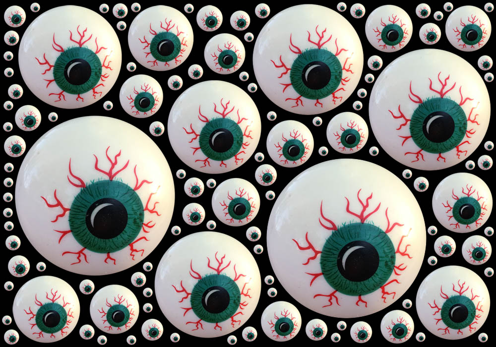 So many eyeballs... staring downward at you as if in judgment.  So so many...