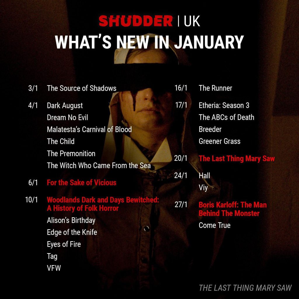 Shudder's UKI January 2022 Schedule
