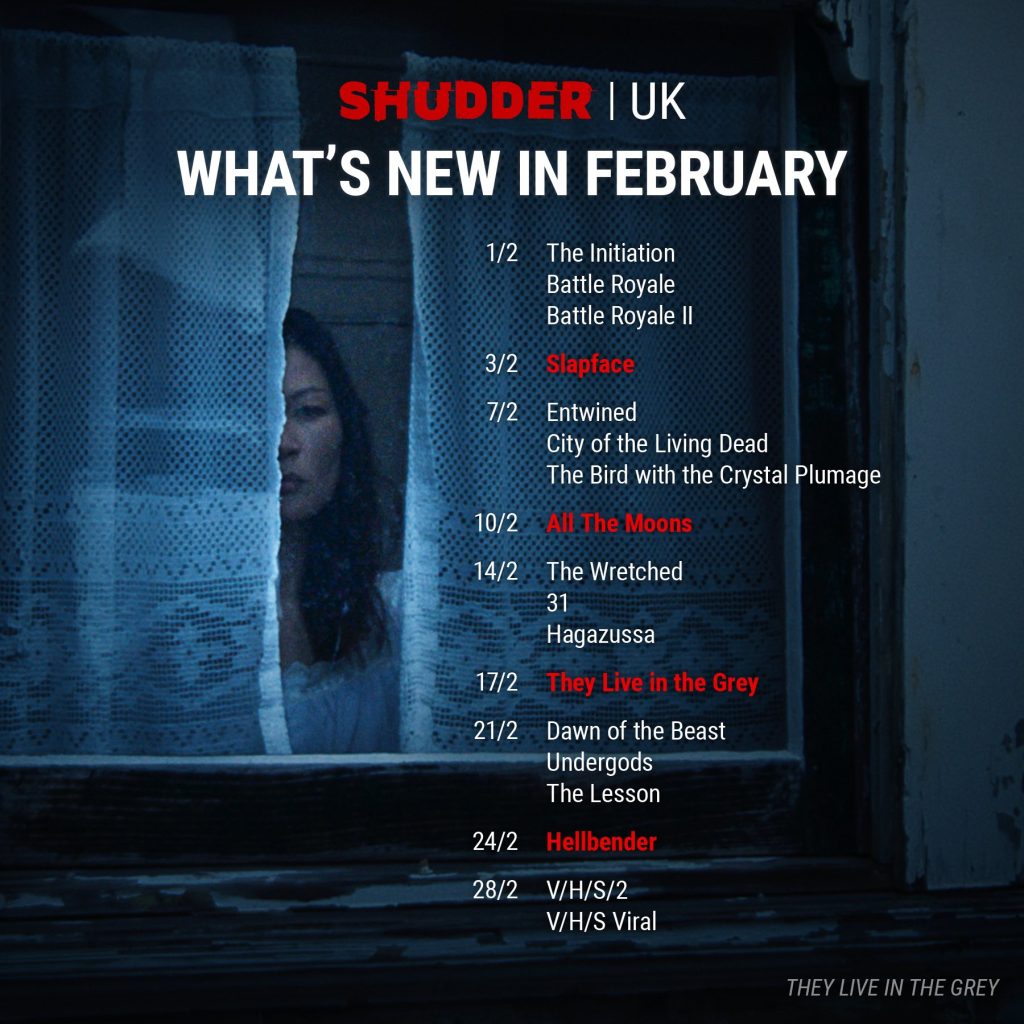 Shudder February 2022 - Content Guide Graphic for UKI