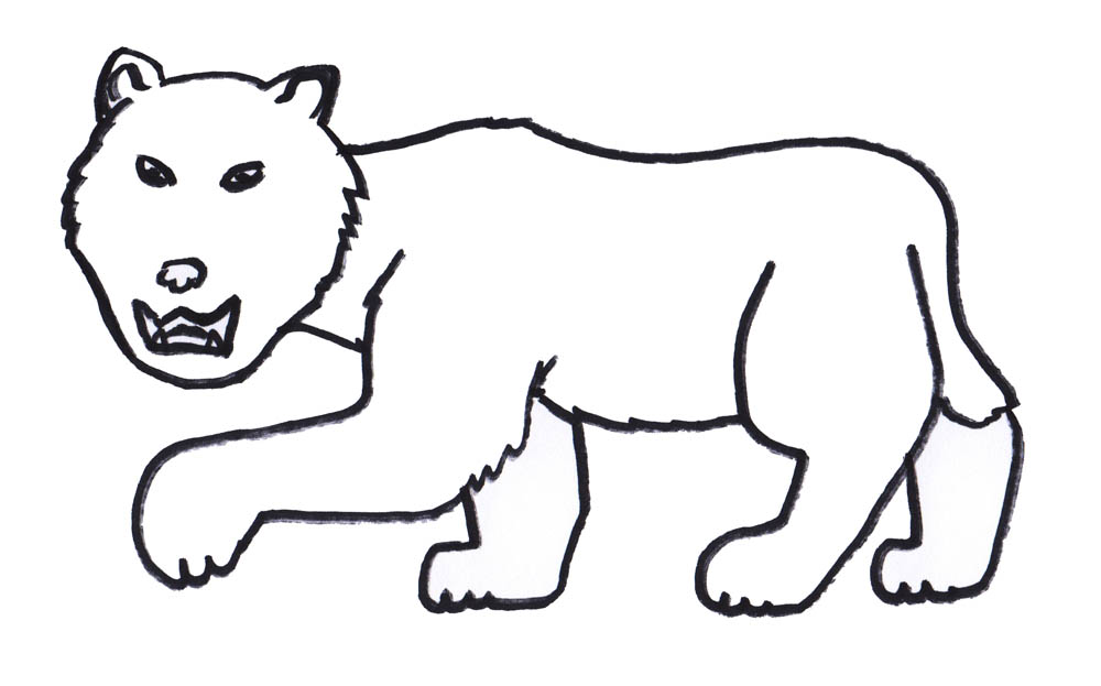 Underfed Bear as drawn by Jennifer Weigel, our first random encounter in Twilight 2000 RPG