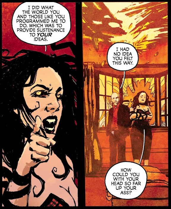 Killadelphia #13 panels depicting Abigail and John talking amidst a vampiric revolution; used for a horror comic review