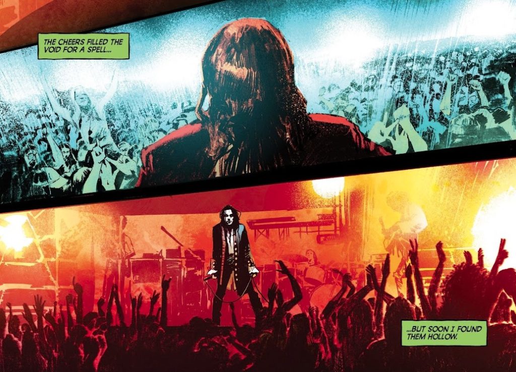 Killadelphia #13 panels depicting a surprising historical figure as a rock star; used for a horror comic review
