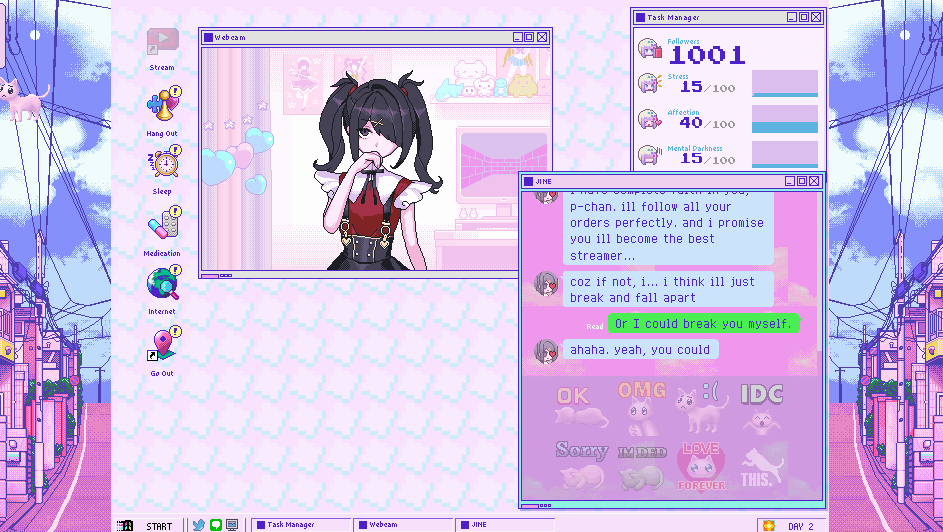 Nerdy Streamer Overload screencap featuring Ame before her stream as OMGkawaiiangel.