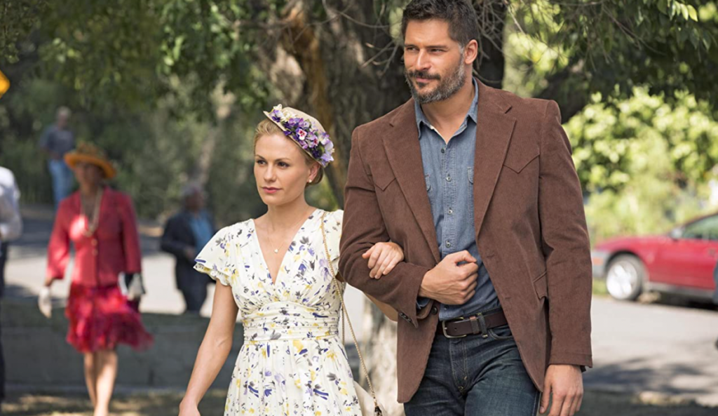 TrueBloodS6E10 Sookie and Alcide walking arm in arm