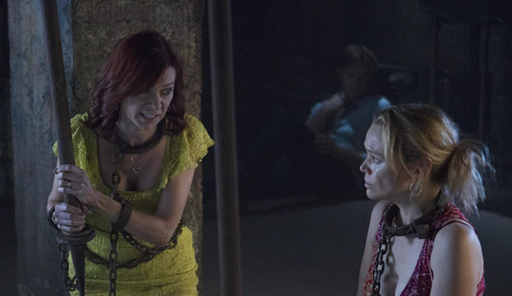 TrueBloodS7E2 Arlene and Holly chained up in the basement of Fangtasia