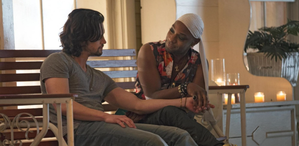 TrueBloodS7E5 James and Lafayette on the porch