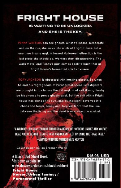 The back cover of Fright House  by Fred Wiehe