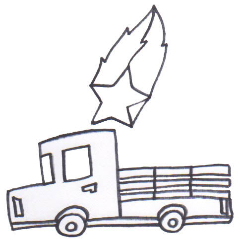 Truck Hit as drawn by Jennifer Weigel, from our first encounter with a Soviet patrol in Twilight 2000 RPG