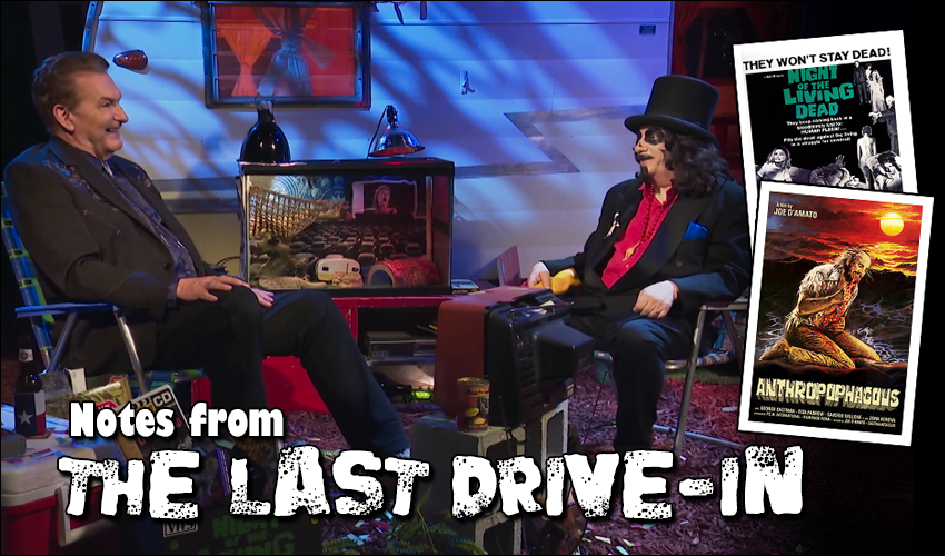 Notes from the Last Drive-In review card, s4e1, Night of the Living Dead and Antropophagus