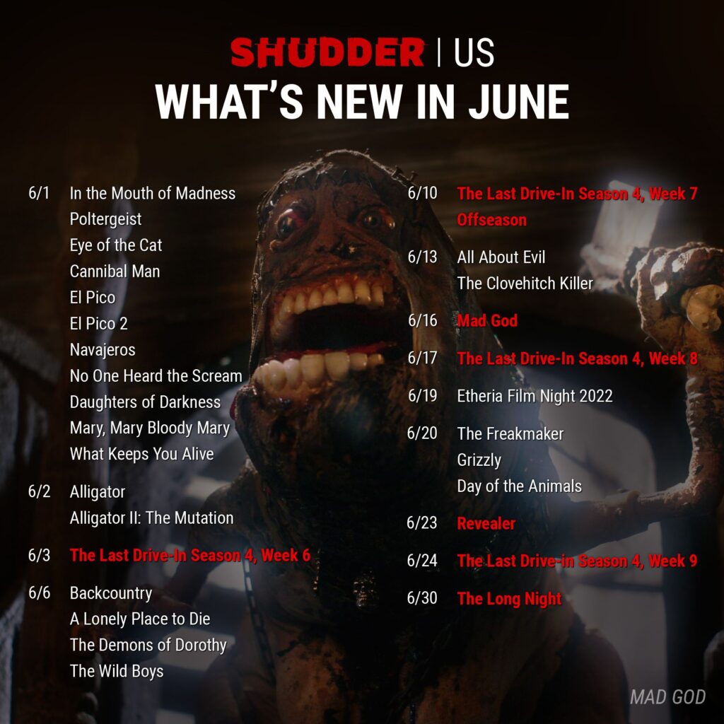 USA Schedule - June 2022 on Shudder