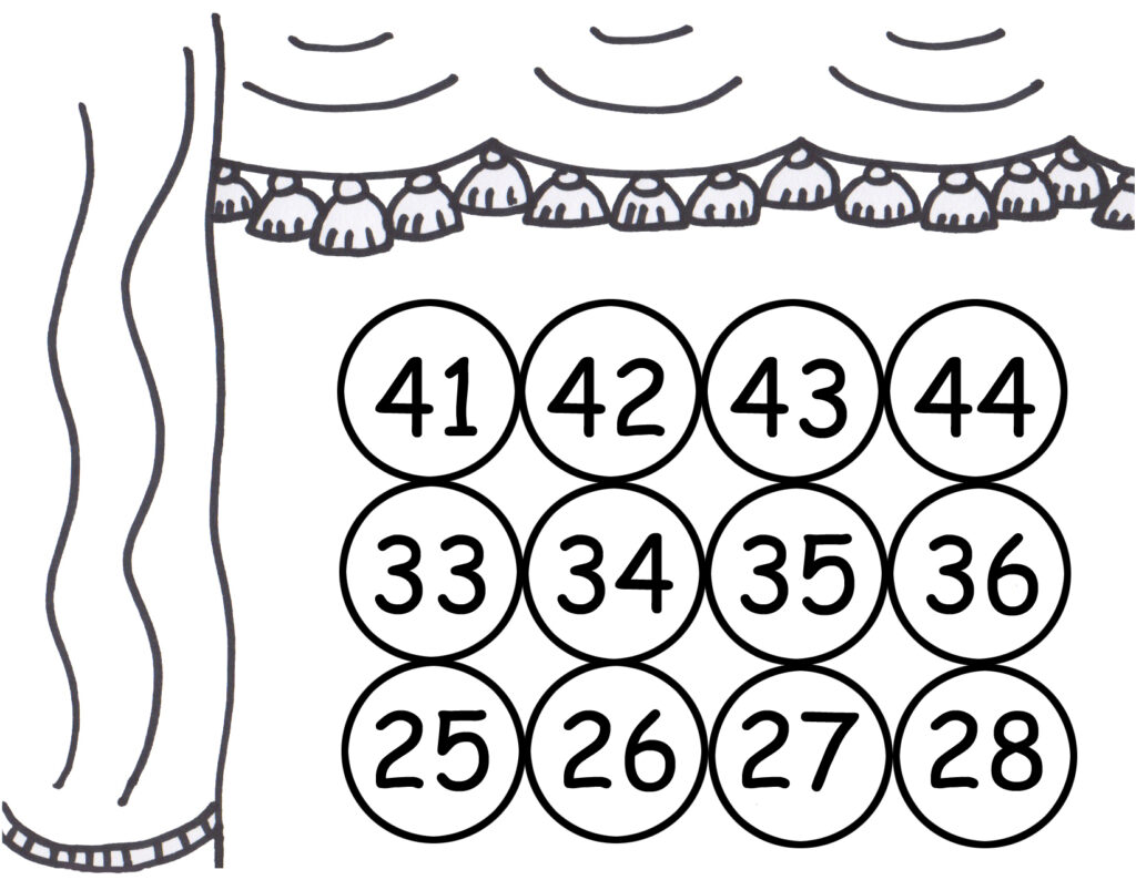 Top Left corner of game board with numbers and edge flourish