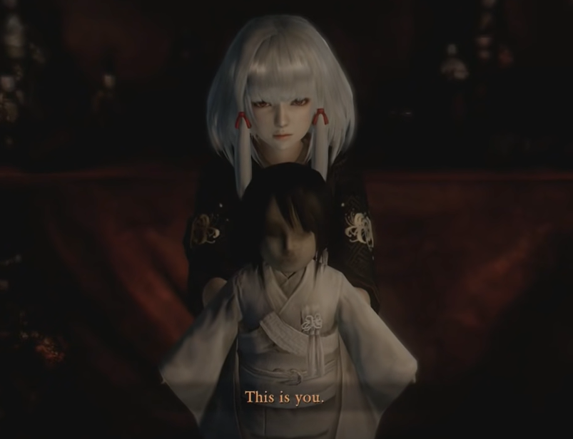 Little white-haired girl challenges us to a game.