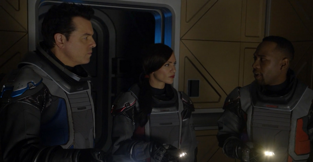 Seth McFarland, Peter Macon and Jessica Szohr in The Orville, Shadow Realms 