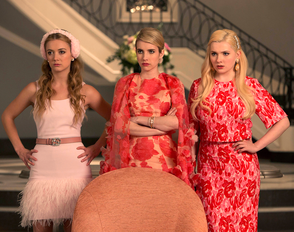 Billie Lourd, Emma Roberts and Abigail Breslin in Scream Queens.
