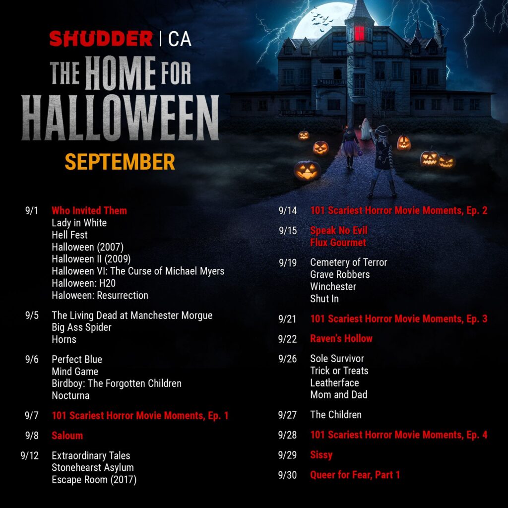 Shudder's list of additions for September 2022 in Canada