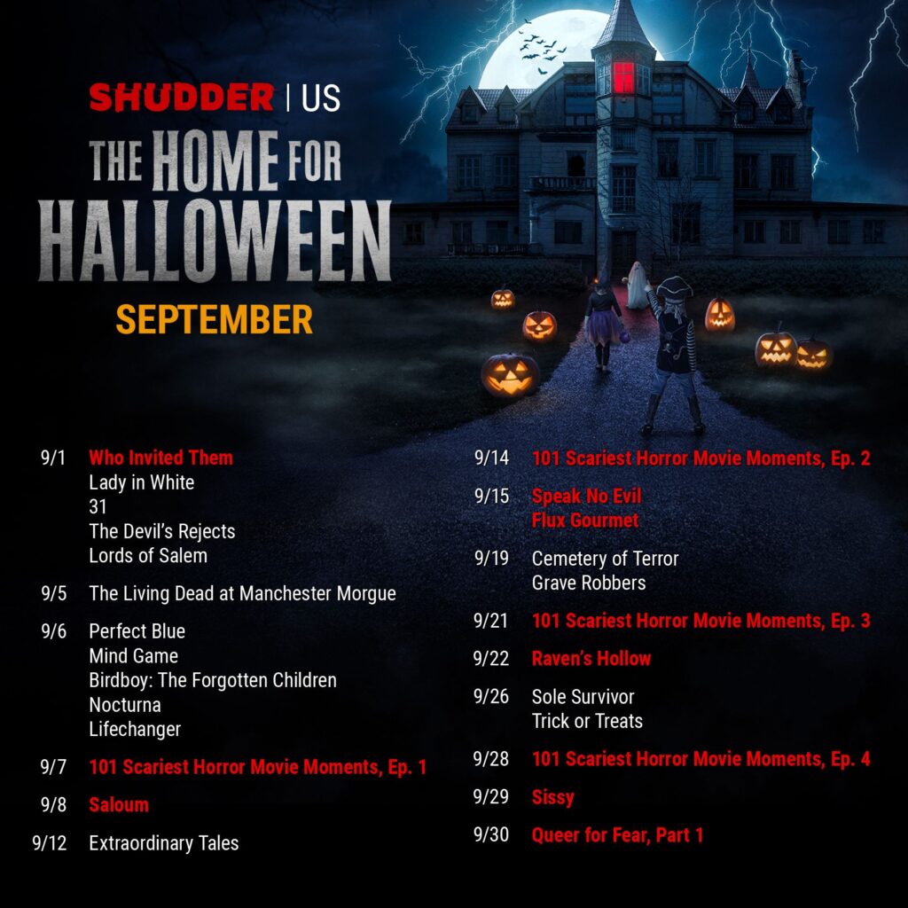 Shudder's list of additions for September 2022 in the US