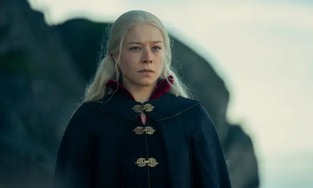 House of the Dragon - Episode 10. Rhaenyra looking stressed but determined.
