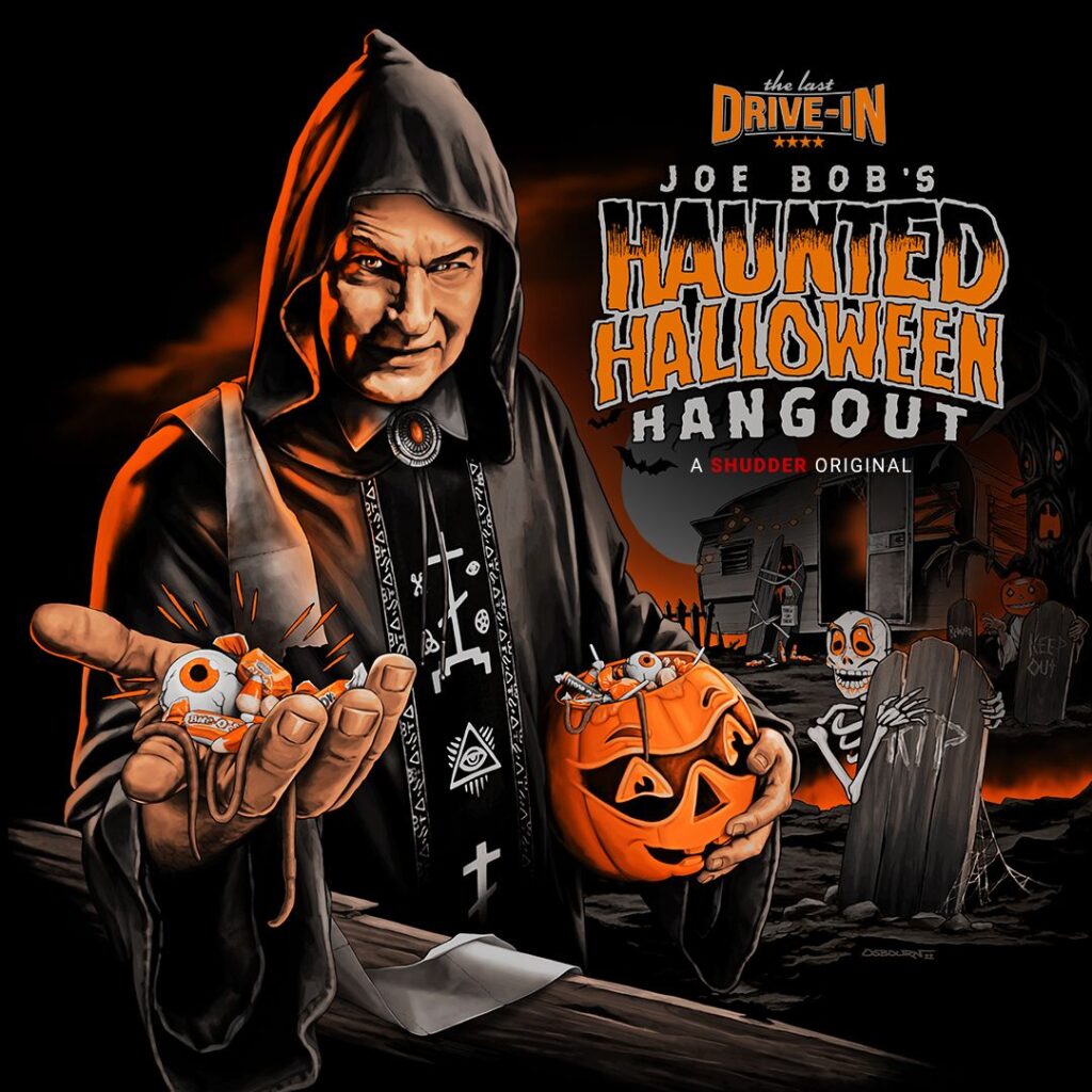 Joe Bob's Haunted Halloween Hangout key art courtesy of Shudder