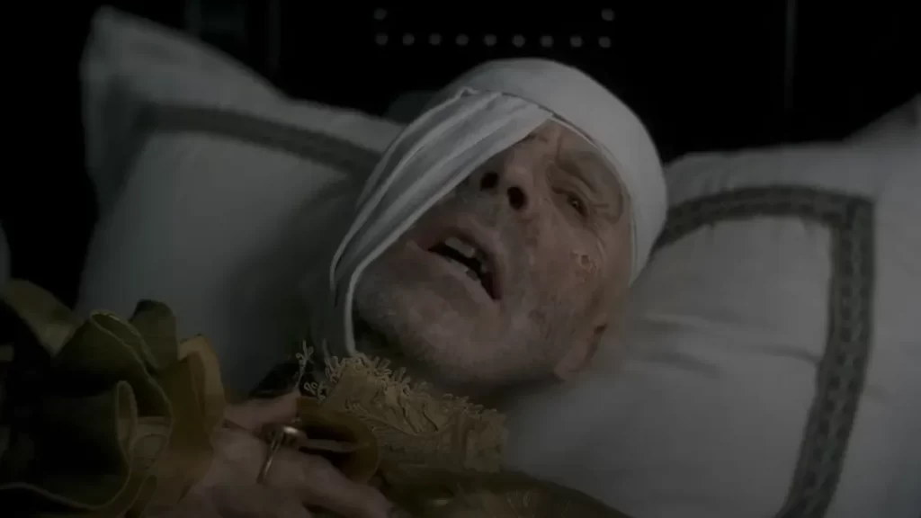 King Viserys on his deathbed in House of the Dragon - Episode 8.