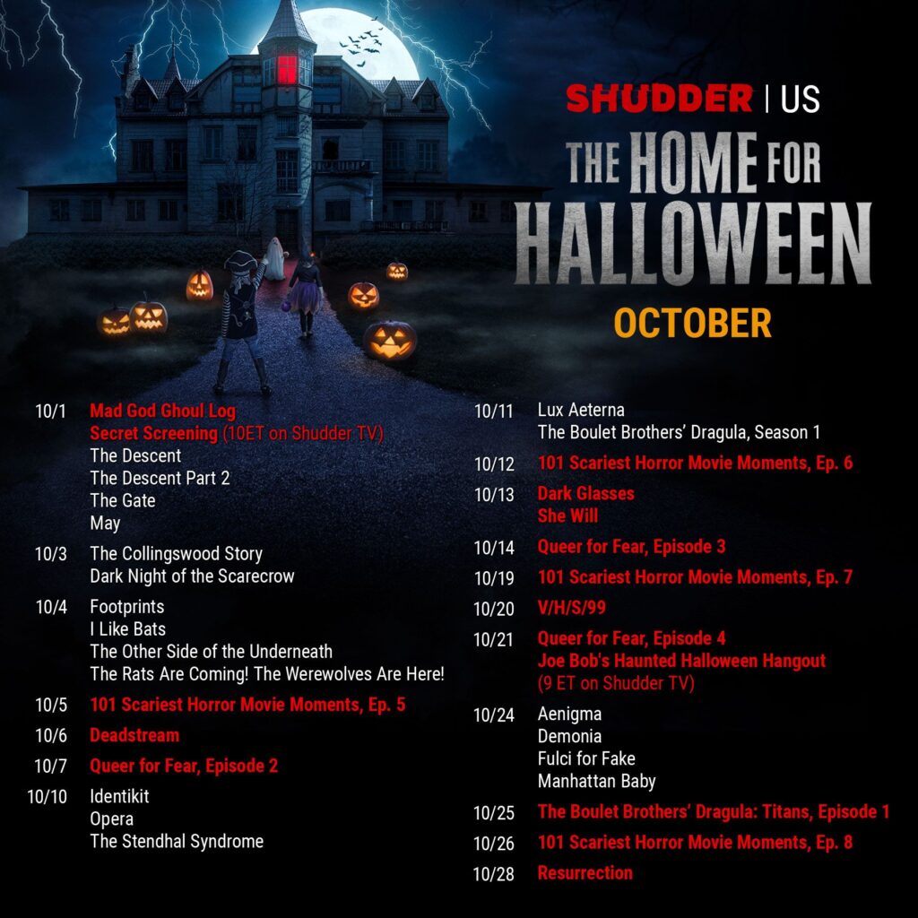 List of additions to Shudder US in October 2022 | Courtesy of Shudder