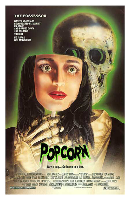 'Popcorn' (1991) poster, featured in Joe Bob's Haunted Halloween Hangout