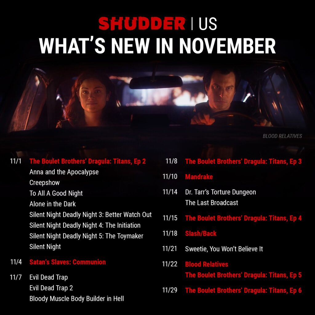 Shudder US Schedule (November 2022)