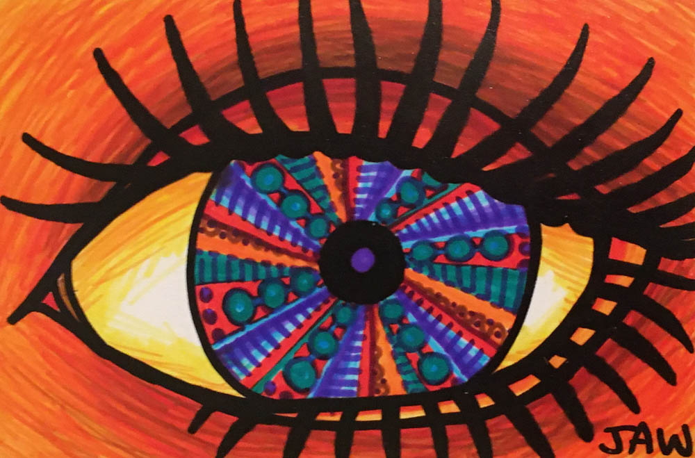 Mandala marker eye drawing