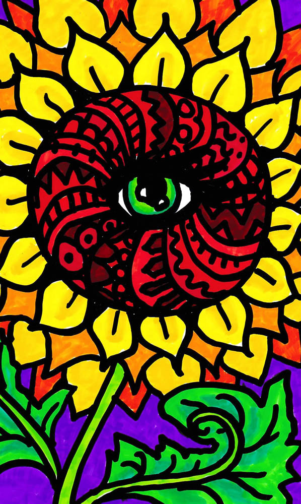 Sunflower Vision marker eye drawing