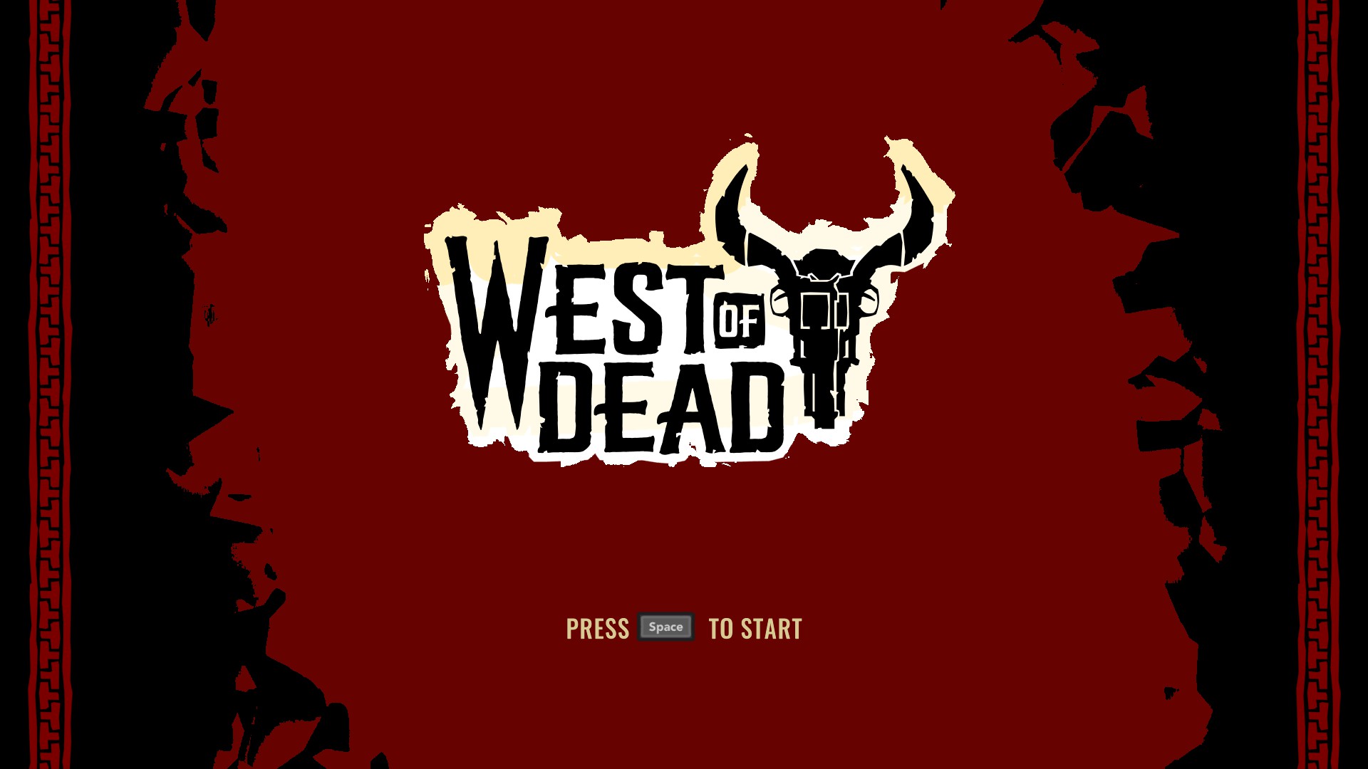 A red screen with the words "West of Dead"