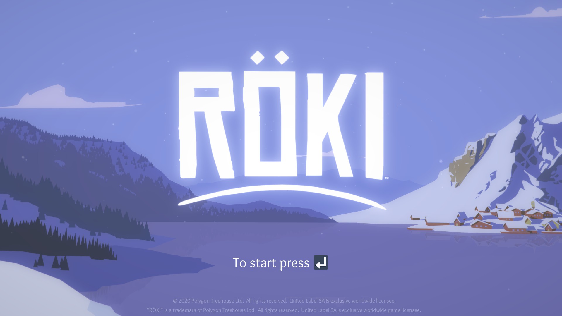 The word Röki across a landscape