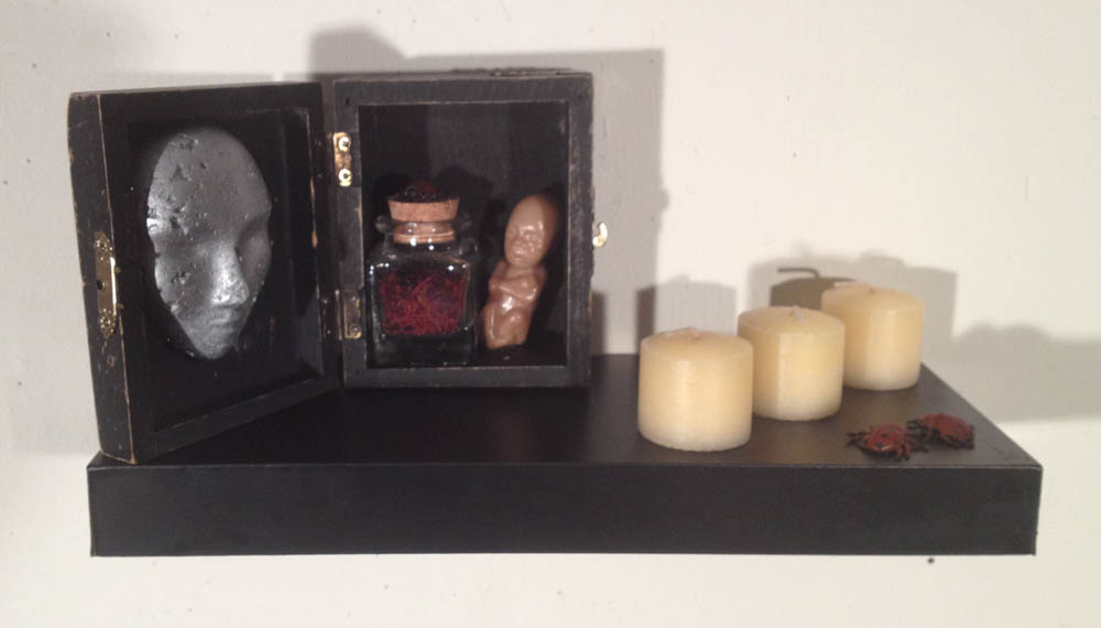 Relic, shelf installation from Moon Goddess artwork by Jennifer Weigel