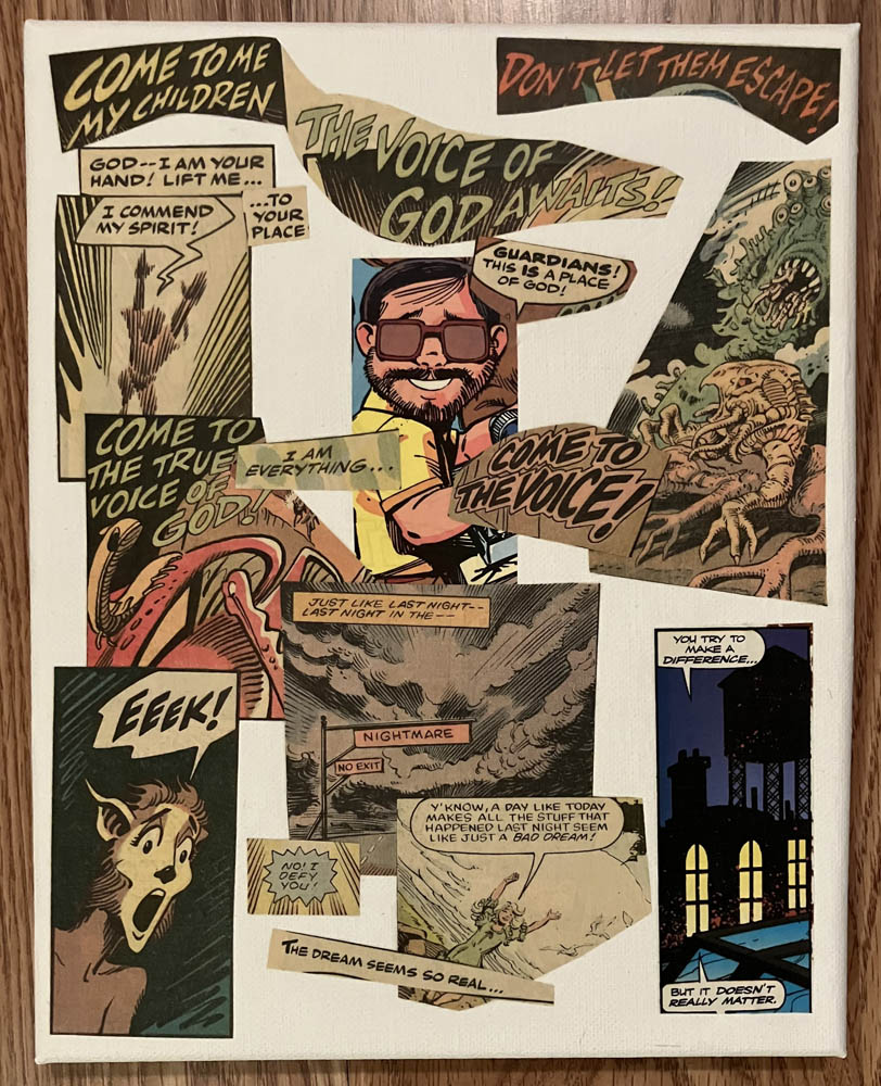 The Voice creepy comics collage by Jennifer Weigel