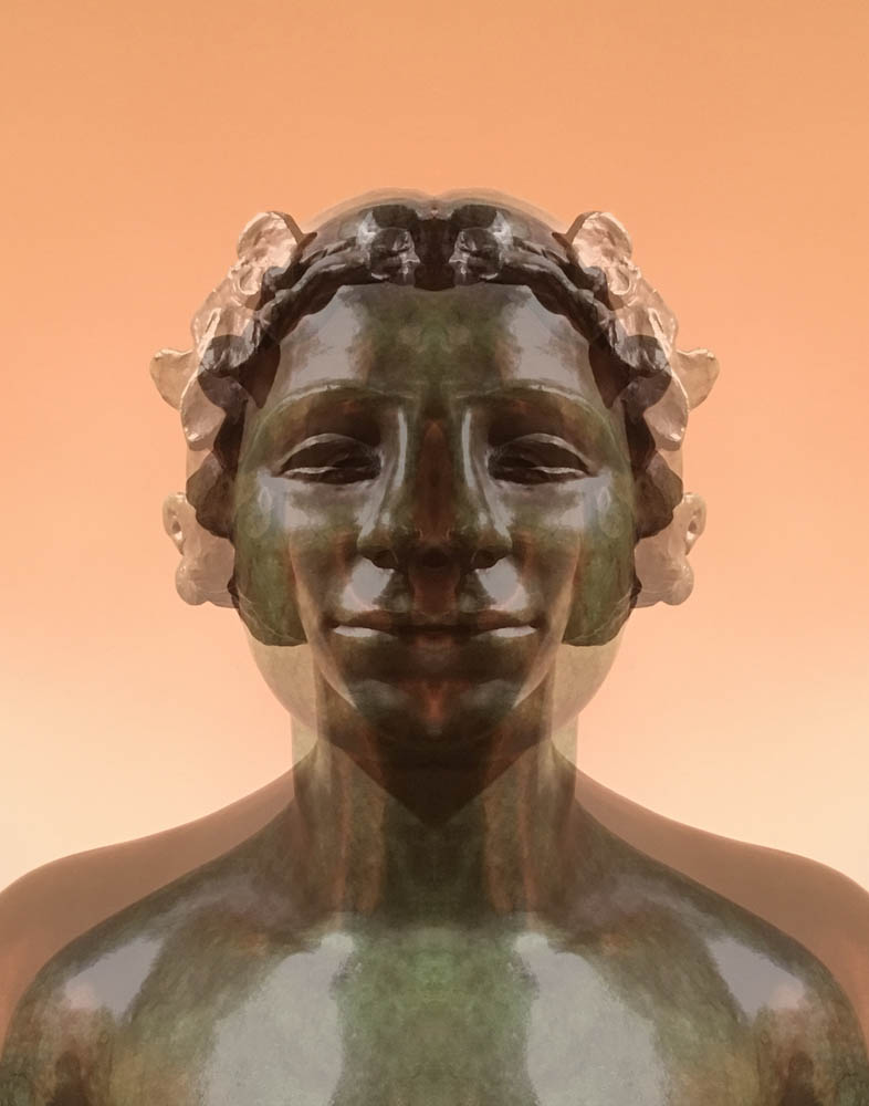 Beautiful, digital art by Jennifer Weigel based on photograph of Aristide Maillol sculpture