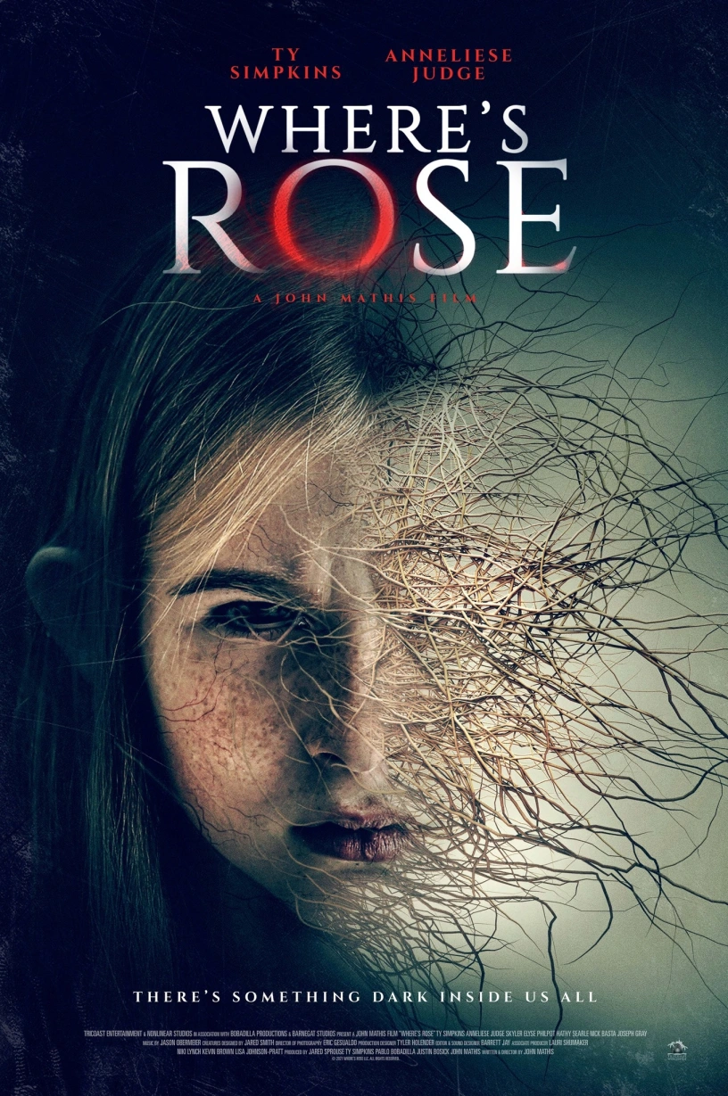 Where's Rose title. Half a girl's face and half branches