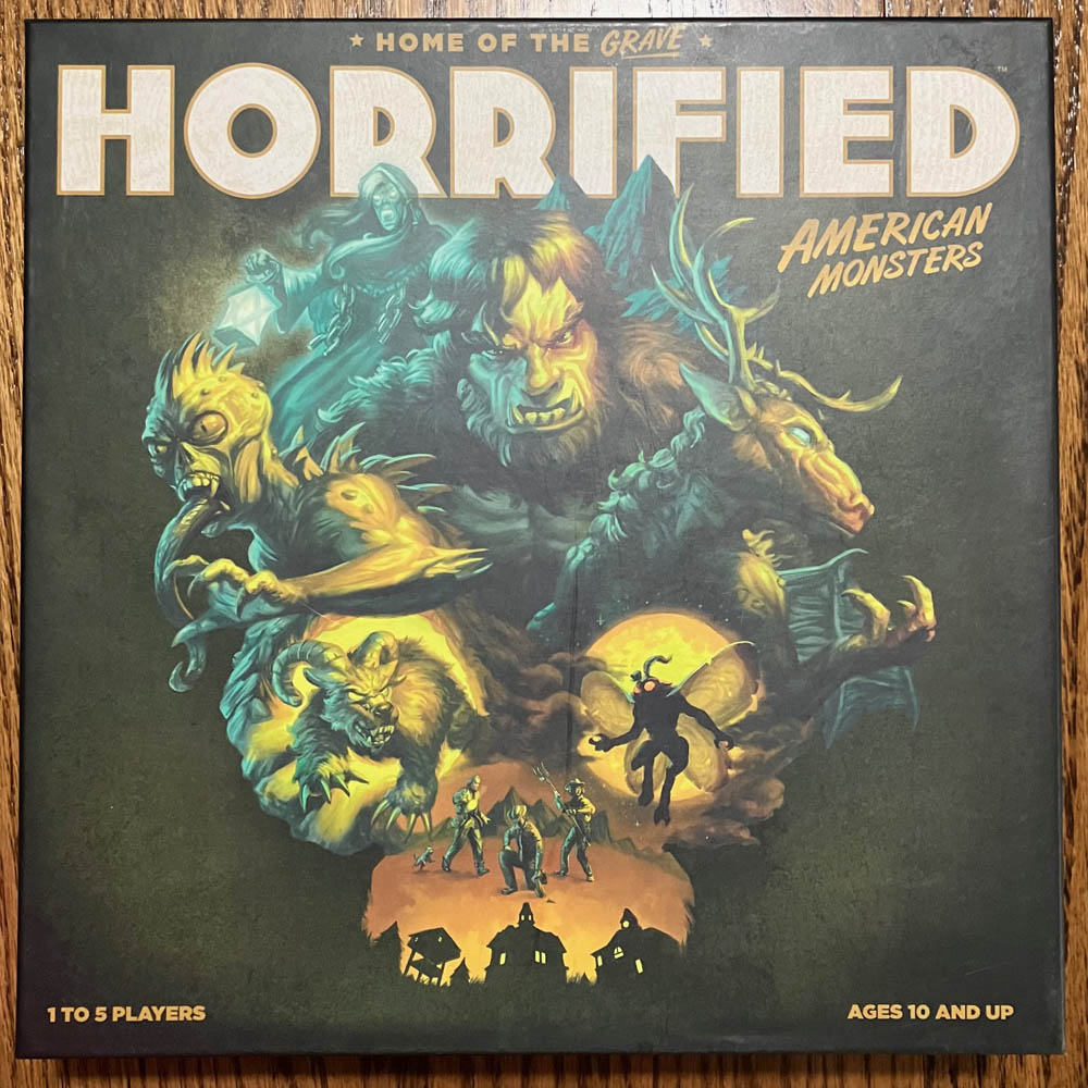 Horrified American Monsters Edition game box cover "Home of the Grave"