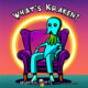 What's Kraken? A bright colored Kraken is sitting down in a chair inviting guests on his show.