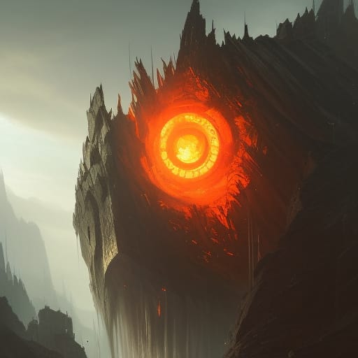 AI art of giant fire eye