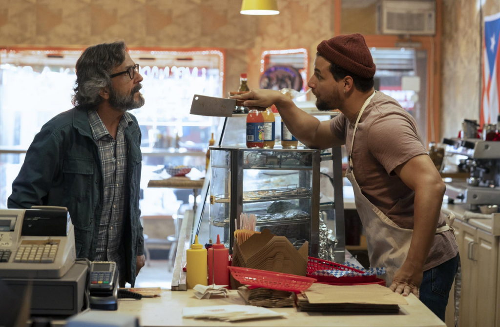 Marc Maron and Alejandro Hernandez in The Horror of Dolores Roach.