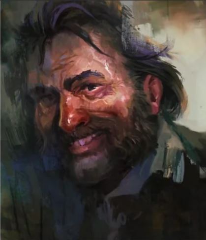 A screengrab from Disco Elysium showing the protagonist's revealed face. 