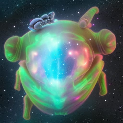 Taking notice of themselves, the tardigrades turn to face the camera, artwork generated using NightCafe AI art generator